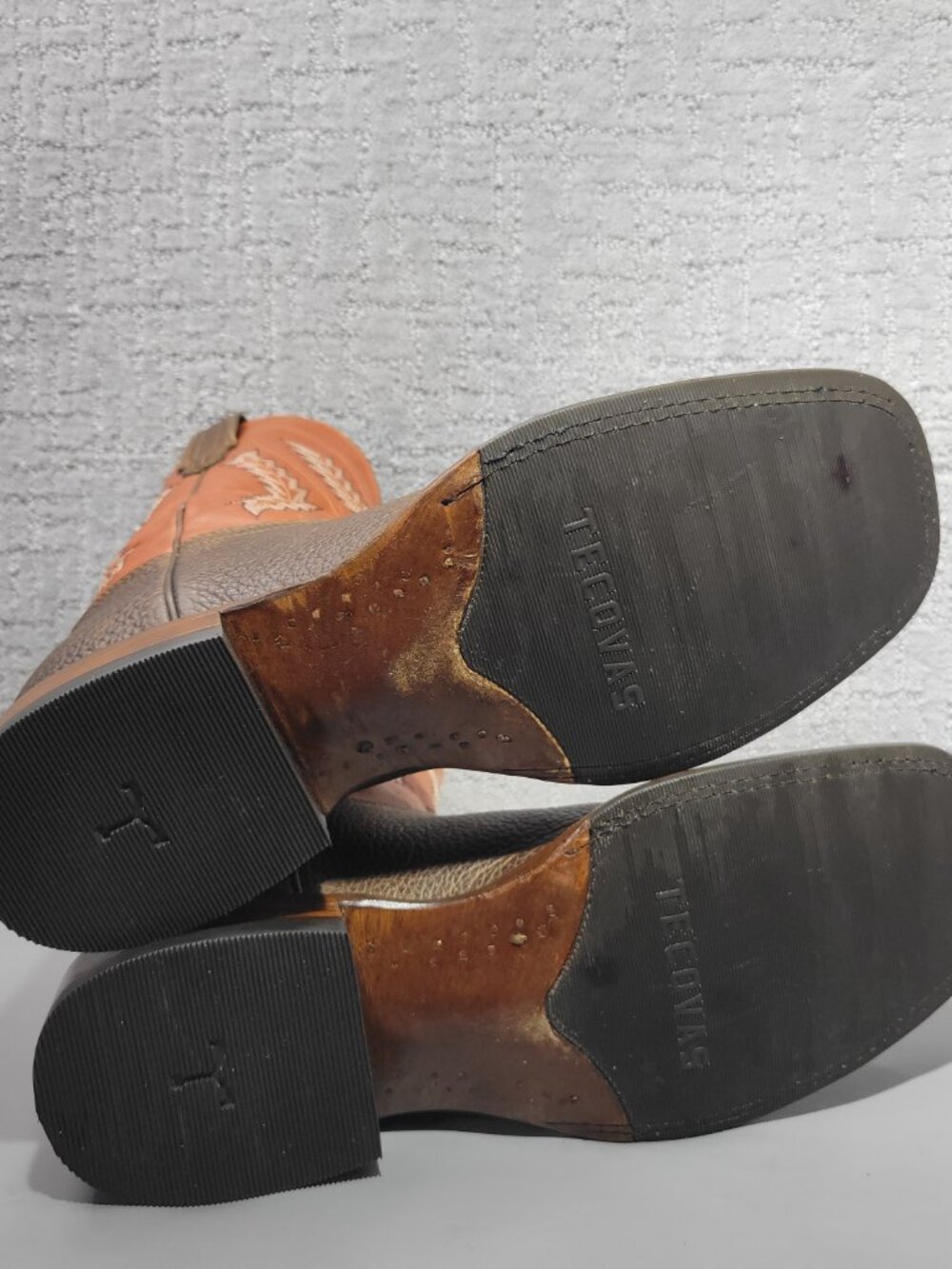 Tecovas The Doc Frontier Men's Size 11.5D Dark Chestnut & Rust Orange Boots - Picture 9 of 14